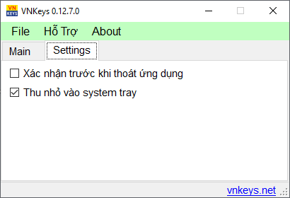 VNKeys Settings